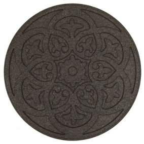 Nicoman Round Brown Scroll Stepping Stone - Pack of 4
