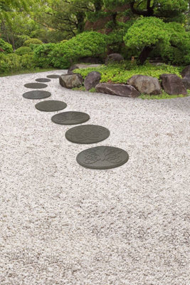 Nicoman Round Grey Butterfly Stepping Stone - Pack of 1 - 3