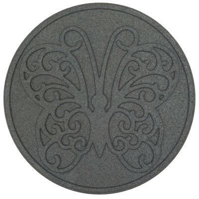 Nicoman Round Grey Butterfly Stepping Stone - Pack of 2