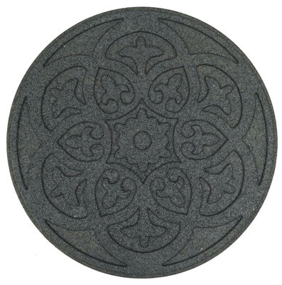 Nicoman Round Grey Scroll Stepping Stone - Pack of 1