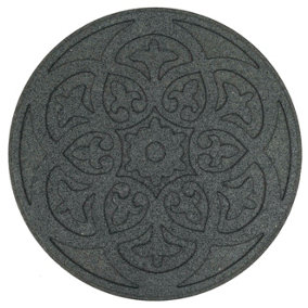 Nicoman Round Grey Scroll Stepping Stone - Pack of 1