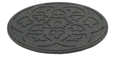 Nicoman Round Grey Scroll Stepping Stone - Pack of 2 - 3
