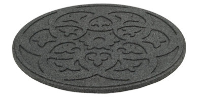 Nicoman Round Grey Scroll Stepping Stone - Pack of 4