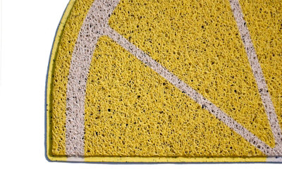 Nicoman Spaghetti Loofah Halfmoon Door Mat 70 x 44cm - Lemon