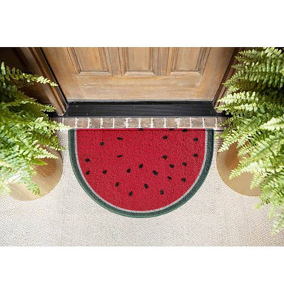 Nicoman Spaghetti Loofah Halfmoon Door Mat 70 x 44cm - Water Melon - 4
