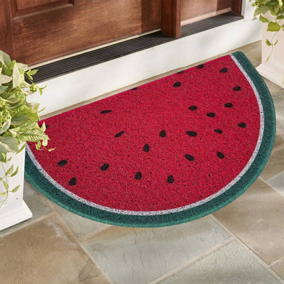 Nicoman Spaghetti Loofah Halfmoon Door Mat 70 x 44cm - Water Melon - 6