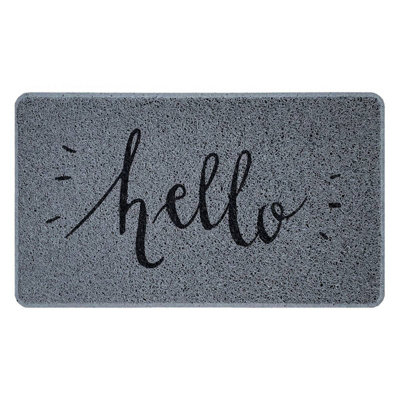 Nicoman Spaghetti Novelty UV Print Door Mat Grey 75 x 45cm - Hello