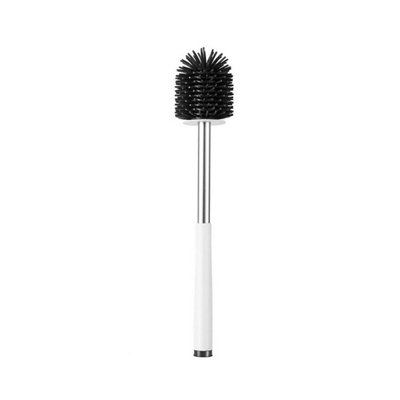 Nicoman Squircle White Toilet Brush & Holder With Silicone Head - 6