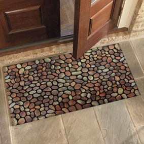 Nicoman Stone Pebble Pattern Doormat 60 x 40cm - Natural