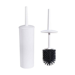 Nicoman Turbular White Toilet Brush & Holder With Silicone Head