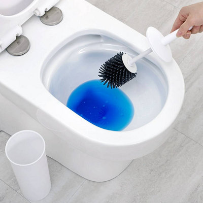 Nicoman Turbular White Toilet Brush & Holder With Silicone Head - 3