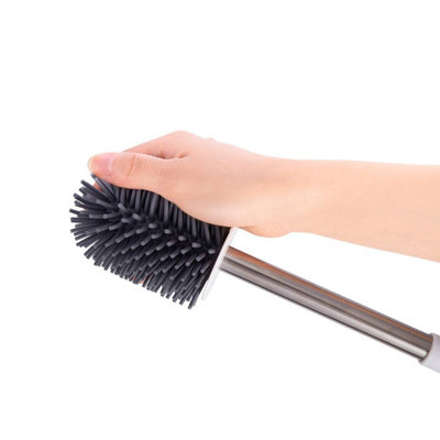 Nicoman Turbular White Toilet Brush & Holder With Silicone Head - 4