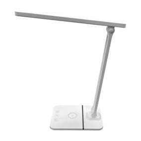 Nicoman White Desk Lamp with Wireless & USB Phone Charger