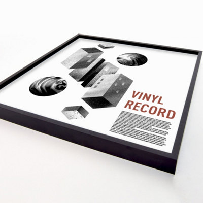 nielsen 12" Vinyl Record Display Frames, Aluminium, Jet Matt Black, 32x33cm - Set of 2