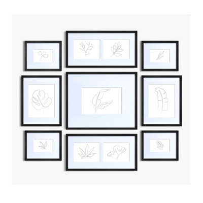 nielsen 9 Piece Picture Frame Set/Gallery Wall for 11 Photos - Black