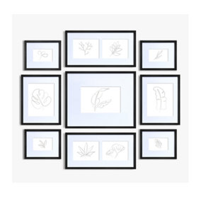 nielsen 9 Piece Picture Frame Set/Gallery Wall for 11 Photos - Black