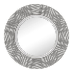 nielsen Abraham Round Textured Decorative Silver Mirror, 80 cm
