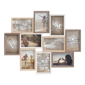 nielsen Accent Photo Collage Frame for 10 Pictures 4x6" - Mixed Wood Finishes