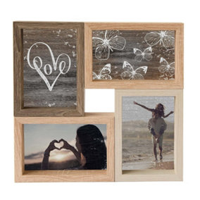 nielsen Accent Photo Collage Frame for 4 Pictures 4x6" - Mixed Wood Finishes