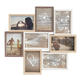 nielsen Accent Photo Collage Frame for 8 Pictures 4x6" - Mixed Wood Finishes