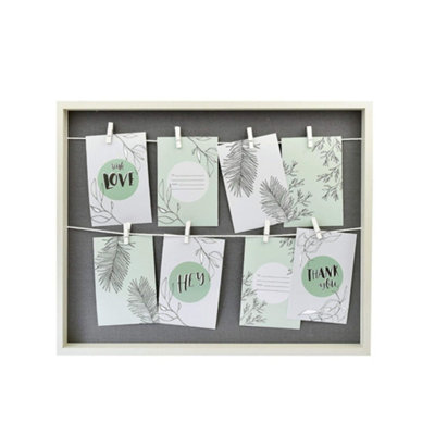 nielsen Accent Photo Collage Frame for 8 Pictures 4x6" With Clothesline and 8 Clips - White/Grey