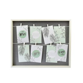 nielsen Accent Photo Collage Frame for 8 Pictures 4x6" With Clothesline and 8 Clips - White/Grey