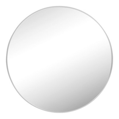 nielsen Acton Round Aluminium Framed Large Mirror, Silver, 80cm