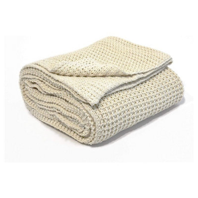 nielsen Alen Coarse Knitted Large Throw Blanket - Cream