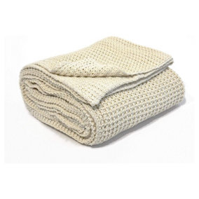 nielsen Alen Coarse Knitted Large Throw Blanket - Cream