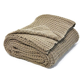 nielsen Alen Coarse Knitted Large Throw Blanket - Sand