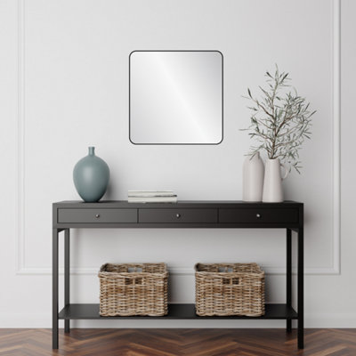 nielsen Archer Metal Square Wall Mirror, Black, 60cm
