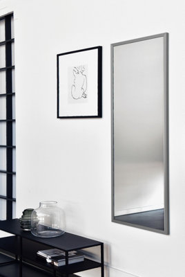 nielsen Armfield Metal Rectangle Wall Mirror Large, Matt Grey, 50 x 150cm