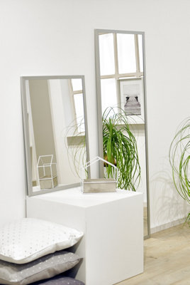 nielsen Armfield Metal Rectangle Wall Mirror, Matt Silver, 50 x 70cm