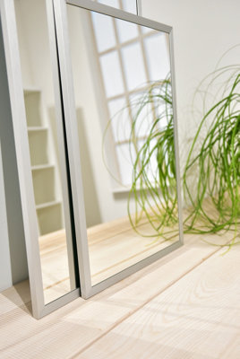 nielsen Armfield Metal Rectangle Wall Mirror, Matt Silver, 50 x 70cm