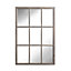 nielsen Austin Large Rustic Wooden Multi Panelled Window Mirror 95 x 65cm