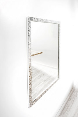 nielsen Banks Mosaic Design Wall Mirror Bathroom Mirror Living Room Mirror - Silver - 50 x 70cm