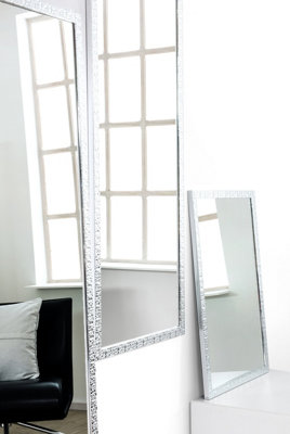 nielsen Banks Mosaic Design Wall Mirror Bathroom Mirror Living Room Mirror - Silver - 70 x 170cm