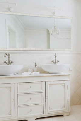 nielsen Banks Mosaic Design Wall Mirror Bathroom Mirror Living Room Mirror - White - 70 x 170cm