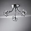 nielsen Barton Chrome 3 Light Fitting Featuring Glass Flower and Leaf Decoration, 44cm Wide