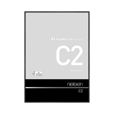 nielsen C2 Brushed Black Aluminium Picture Frame A1, 59.4x84.1cm - with ...