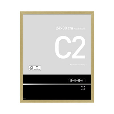 NIELSEN C2 BRUSHED GOLD ALUMINIUM PICTURE FRAME 24X30CM - WITH FLOAT ...