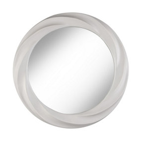 nielsen Carved Swirl Design Round Wall Mirror for Bedroom, Living Room or Hallway - Grey - 75cm