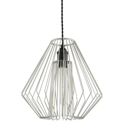 nielsen Easton Large Easy Fit, Non Electric Metal Pendant with Geometric Design, Finished in Chrome, 31cm Wide