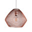 nielsen Emberley Retro Style Copper Metal Mesh Basket Style Ceiling Pendant, 36cm Wide