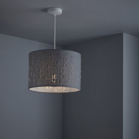 nielsen Fawley Contemporary Leaf Design Pendant Circular Lamp Shade, Grey, 30cm Wide