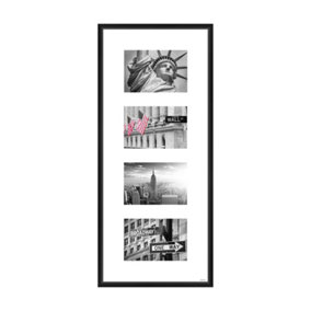 nielsen Gallery Picture Frame 25x60cm With Mount for 4 Pictures 4x6 - Black