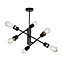 nielsen Hampshire Industrial 6 Light Ceiling Fitting With Adjustable Arms, Black, 56cm Wide