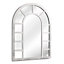 nielsen Hannah Modern Wooden Multi Panelled Arched Window Mirror 80 x 60cm