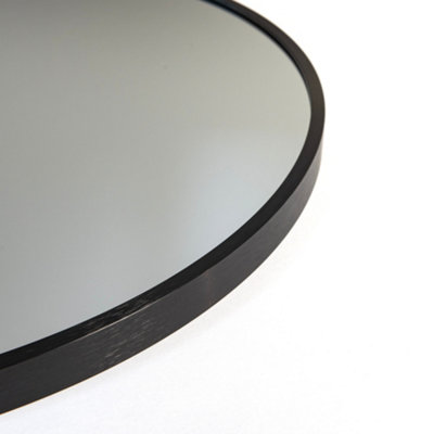nielsen Jaron Aluminium Wall Mirror, Round  80cm - Black