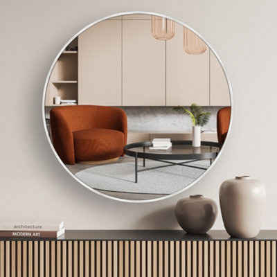 nielsen Jaron Aluminium Wall Mirror, Round  80cm - Silver